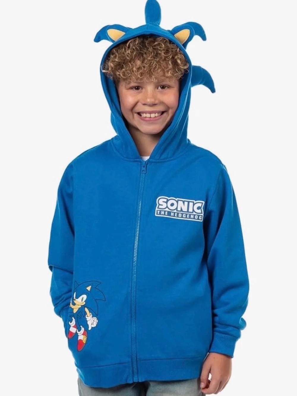 Sonic the Hedgehog Kids Blue Zip-Up Hoodie